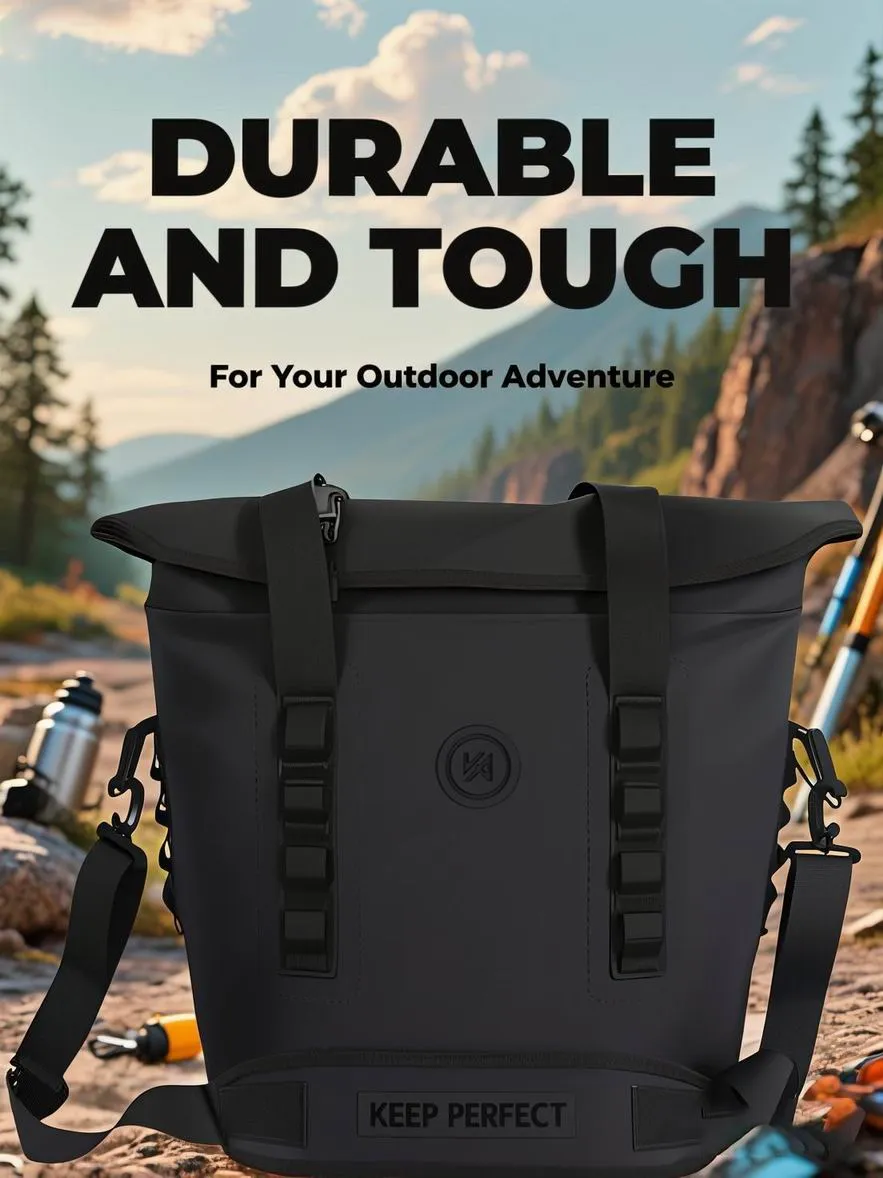 Waterproof tote-style dry bag with wide open mouth, studio product shot