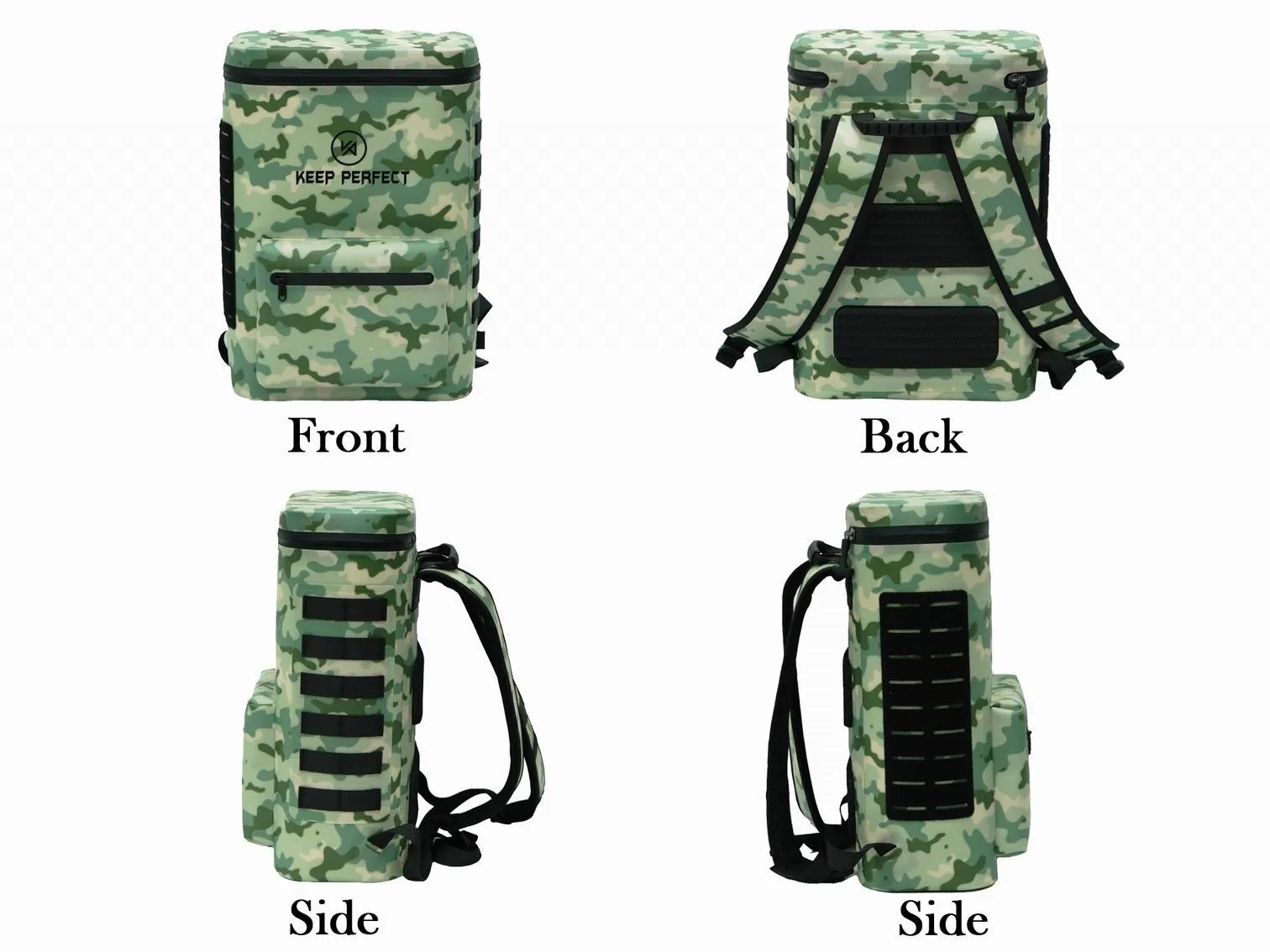 Insulated waterproof cooler backpack with ice, sealed seams